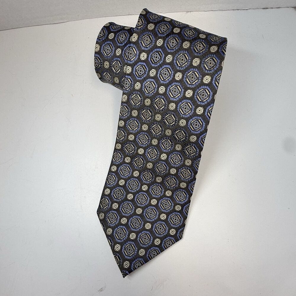 Peacock Brand Geometric Design Handmade Silk Neck Tie New